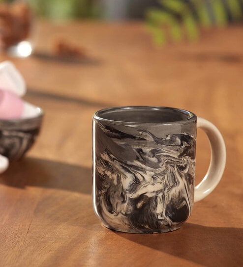 Carbon 250ml Grey & Black Ceramic Tea Cup
