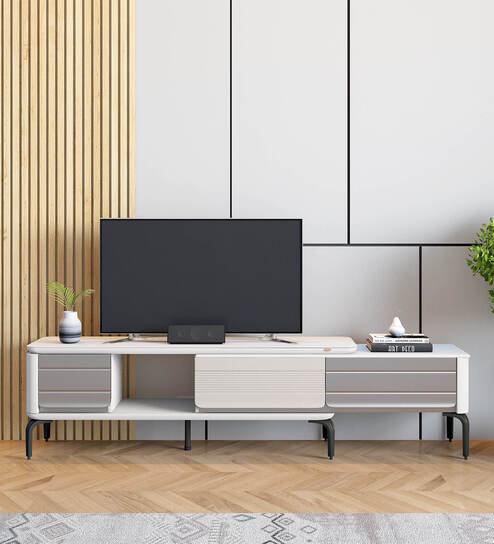 Carla Tv Unit In White Finish