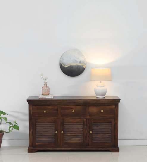 Carleson Sheesham Wood Sideboard In Scratch Resistant Provincial Teak Finish