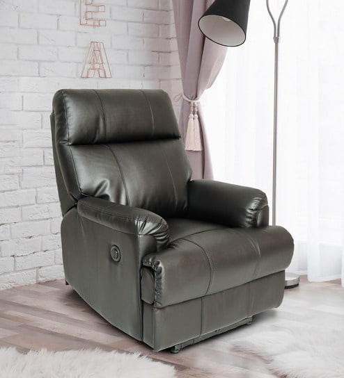 Buy Carol 1 Seater Recliner In Black Pvc Colour By Recliners India