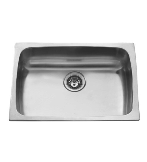 Carysil Elegance Gloss Stainless Steel Single Bowl Kitchen Sink 30x18x9