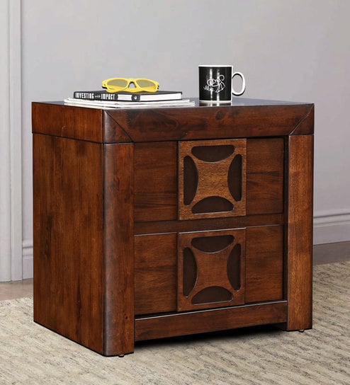 Buy Casablanca Bedside Table In Walnut Finish By Hometown Online