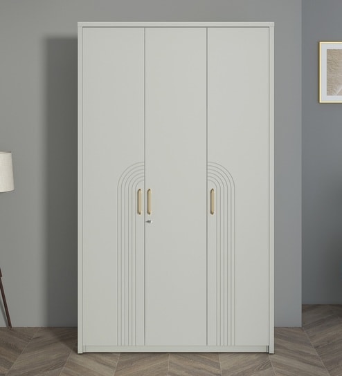 Casada 3 Door Wardrobe With Drawer & Locker In Pumic Grey Finish
