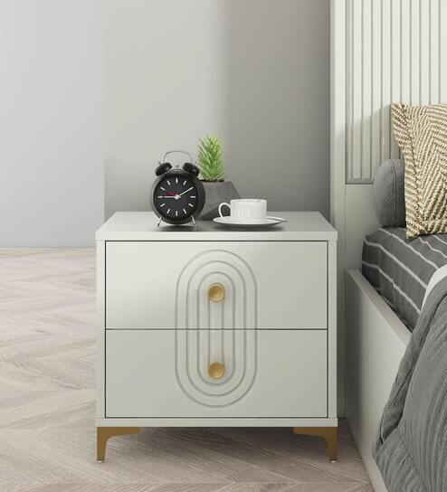 Casada Bed Side Table In Pumic Grey Finish