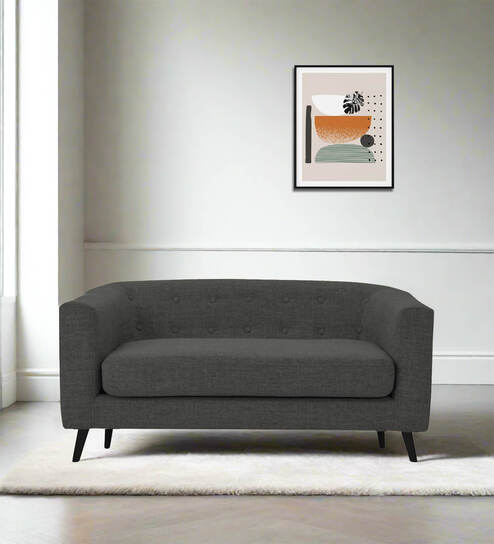 Casper Fabric 2 Seater Sofa in Charcoal Grey Colour