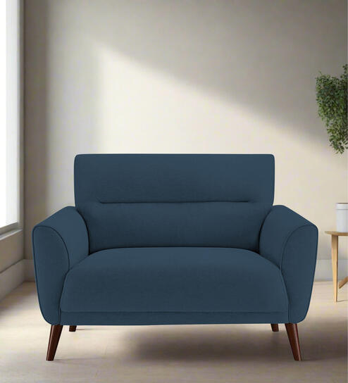 Castro Fabric 1 Seater Sofa In Royal Blue Color