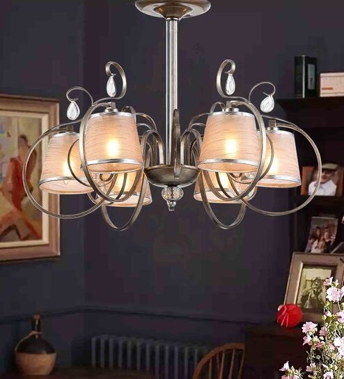 Buy Castula Silver Metal Chandelier By Amberville Online Shaded