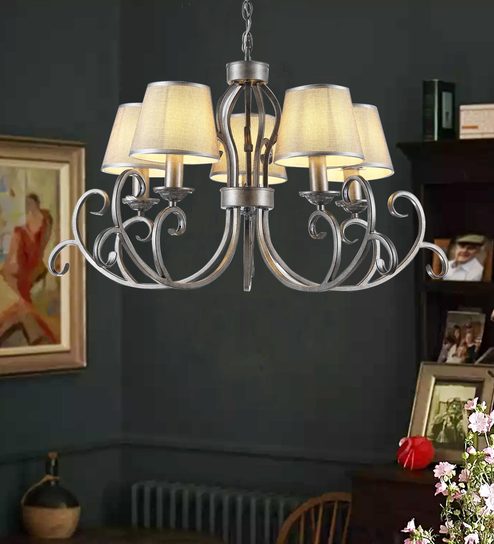 Buy Castula Silver Metal Chandelier By Amberville Online Shaded