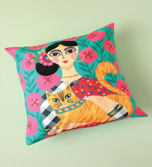 Cat Lady 16  Cushion Cover
