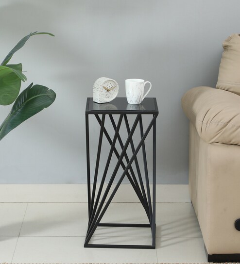 Cavos Metal Side Table In Black Finish