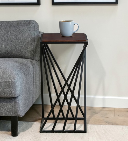 Cavos Metal Side Table In Black Finish