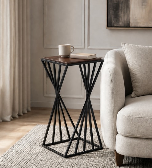 Cavos Metal Side Table In Black Finish
