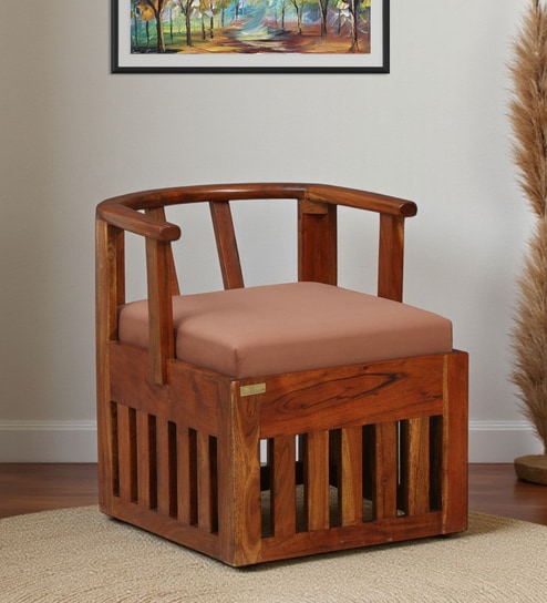 Cayenne Acacia Wood Slipper Chairs with Cushion In Natural Finish