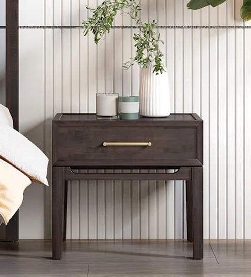 Cayman Bed Side Table In Grey Finish