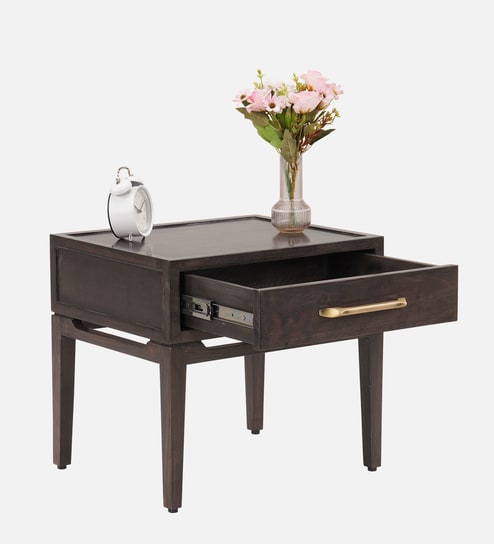 Cayman Bed Side Table In Grey Finish