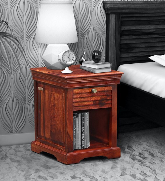 Buy Carleson Solid Wood Night Stand in Honey Oak Finish by Amberville