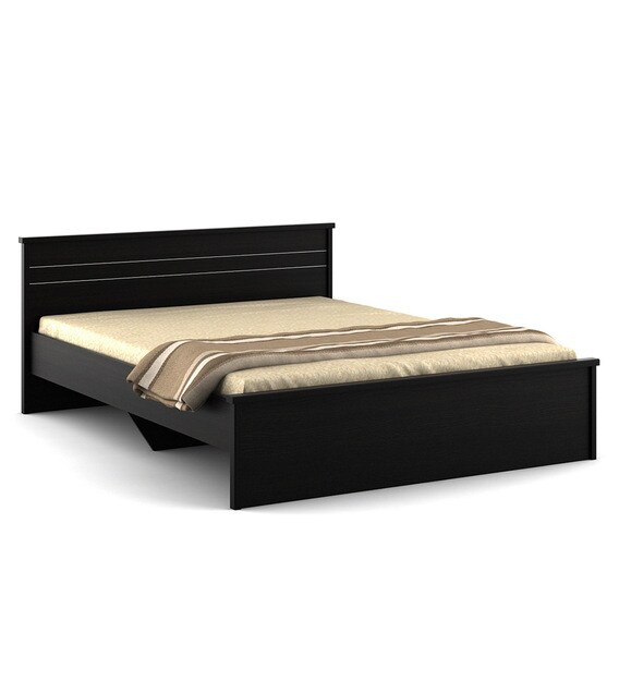 Buy Carnival Queen Size Bed in Wenge Finish by Spacewood Online Modern Queen Size Beds Beds