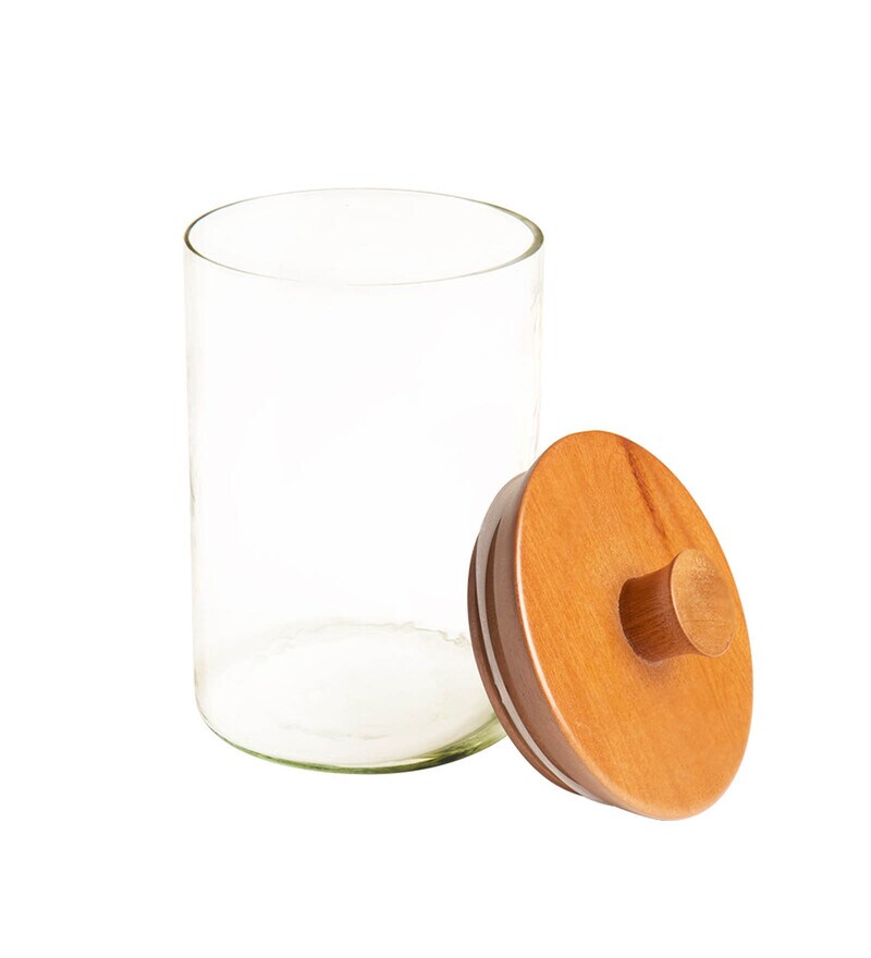 Buy Cadence Large 1 Ltr Glass Jar Container by Ellementry Online