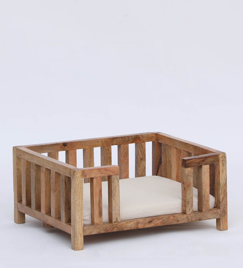 Buy Calis Small Dog Bed In Natural Finish With Mattress By Pet Hub