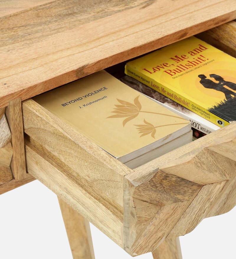 Buy Calliop Solid Wood Study Table In Natural Finish By Woodsworth