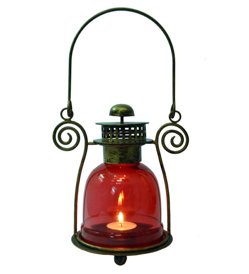 Buy Candle Based Red Lantern Online Candles Lamps & Lighting Lamps & Lighting Pepperfry