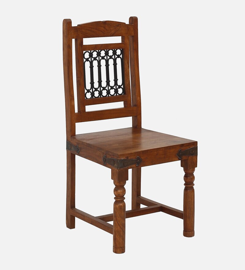 Buy Caravan Solid Wood Dining Chair In Walnut Finish (Set Of 2) Online