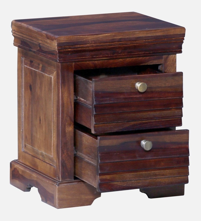 Buy Carleson Sheesham Wood Bedside Table In Provincial Teak Finish With