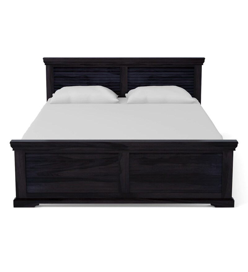 Buy Carleson Solid Wood King Size Bed In Warm Chestnut Finish By