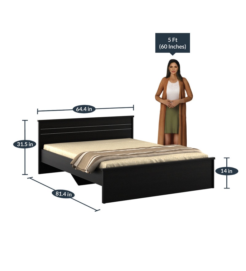 Buy Kosmo Carnival Queen Size Bed in Natural Wenge Finish by Spacewood