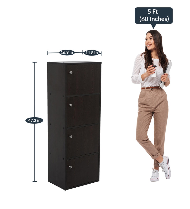 Buy Cary Book Case in New Wenge Finish by Nilkamal Online Modern Book