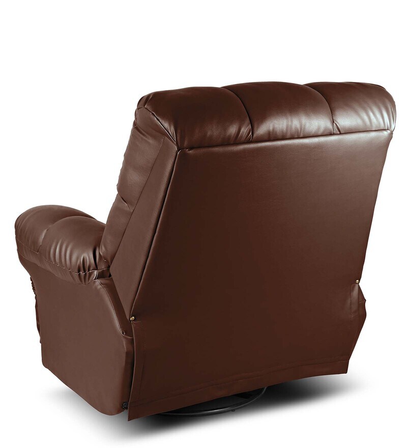 Buy Casa Leatherette Manual 1 Seater Recliner in Brown Colour by Little Nap Designs Online