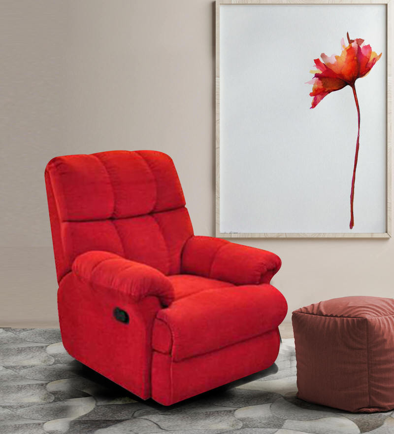 Buy Casa Manual Recliner in Red Colour by Little Nap Designs Online