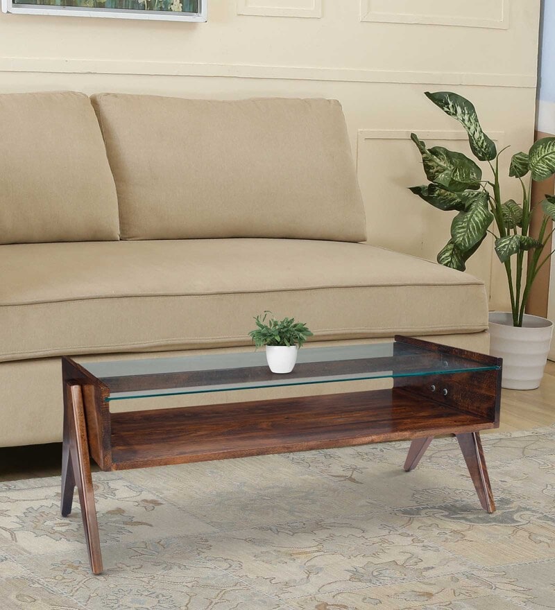 Buy Casper Coffee Table in Brown Colour by Durian Online MidCentury Modern Rectangular Coffee