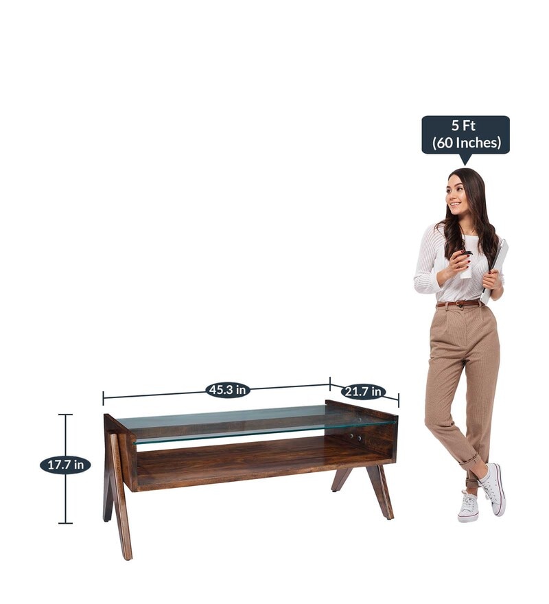 Buy Casper Coffee Table in Brown Colour by Durian Online MidCentury Modern Rectangular Coffee