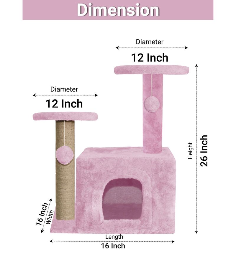 Buy Cat Tree In Pink Colour By Hiputee Online Cat Trees and Condos