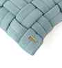 Cadet Blue 100% Cotton 12X20 Inches Knitted Cushion Cover With Filler