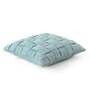 Cadet Blue 100% Cotton 16X16 Inches Knitted Cushion Cover With Filler