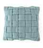 Cadet Blue 100% Cotton 16X16 Inches Knitted Cushion Cover With Filler