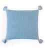 Cadet Blue 100% Cotton Moss 16X16 Inches Knitted Cushion Cover