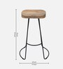 Cady Large Metal Bar Stool In Natural Finish , (Set Of 2)