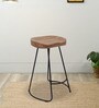 Cady Large Metal Bar Stool In Natural Finish , (Set Of 2)