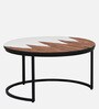 Cady Metal Nesting Coffee Table Set In White Finish (Set Of 2) Cady Metal Nesting Coffee Table Set In White Finish (Set Of 2)