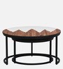 Cady Metal Nesting Coffee Table Set In White Finish (Set Of 2) Cady Metal Nesting Coffee Table Set In White Finish (Set Of 2)