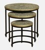 Cady Metal Nest Of Tables with Embossed Design (Set of 3)