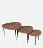 Cady Metal Round Nest Of Tables with Embossed Design (Set of 3)