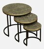 Cady Metal Nest Of Tables with Embossed Design (Set of 3)