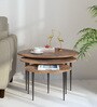 Cady Metal Round Nest Of Tables with Embossed Design (Set of 3)