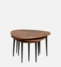 Cady Metal Round Nest Of Tables with Embossed Design (Set of 3)