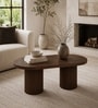 Cael Solid Wood Coffee Table In Dark Brwon Finish