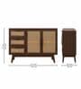 Caelum 2-Door Sideboard With Rattan Mesh Front In Walnut Finish